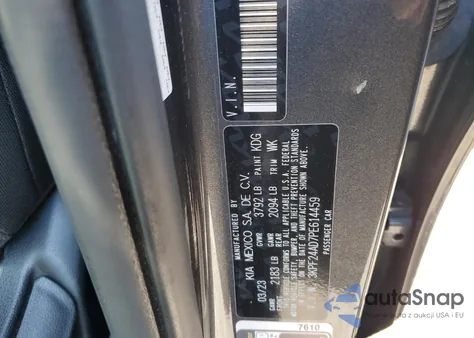 2023 Kia Forte Lx z USA, uszkodzony, nr VIN 3KPF24AD7PE614459